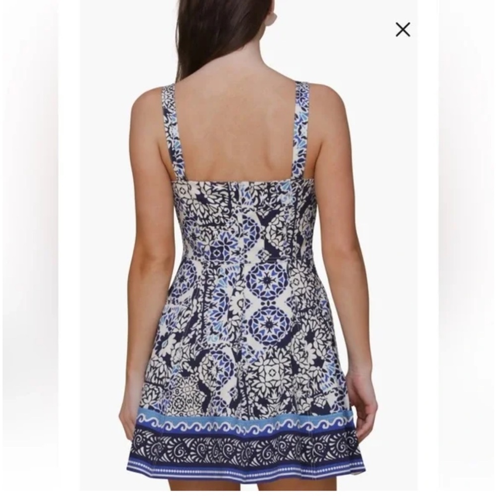 Avec Les Filles Mini Sundress Size 2 💙 Sweetheart Fit & Flare - Picture 12 of 12